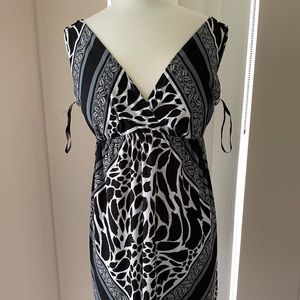 Enfocus studio black &white midi dress animal print size 8